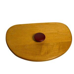 Longaberger Crescent Wood Basket Lid Red Knob Woodcrafts Farmhouse Decor Durable